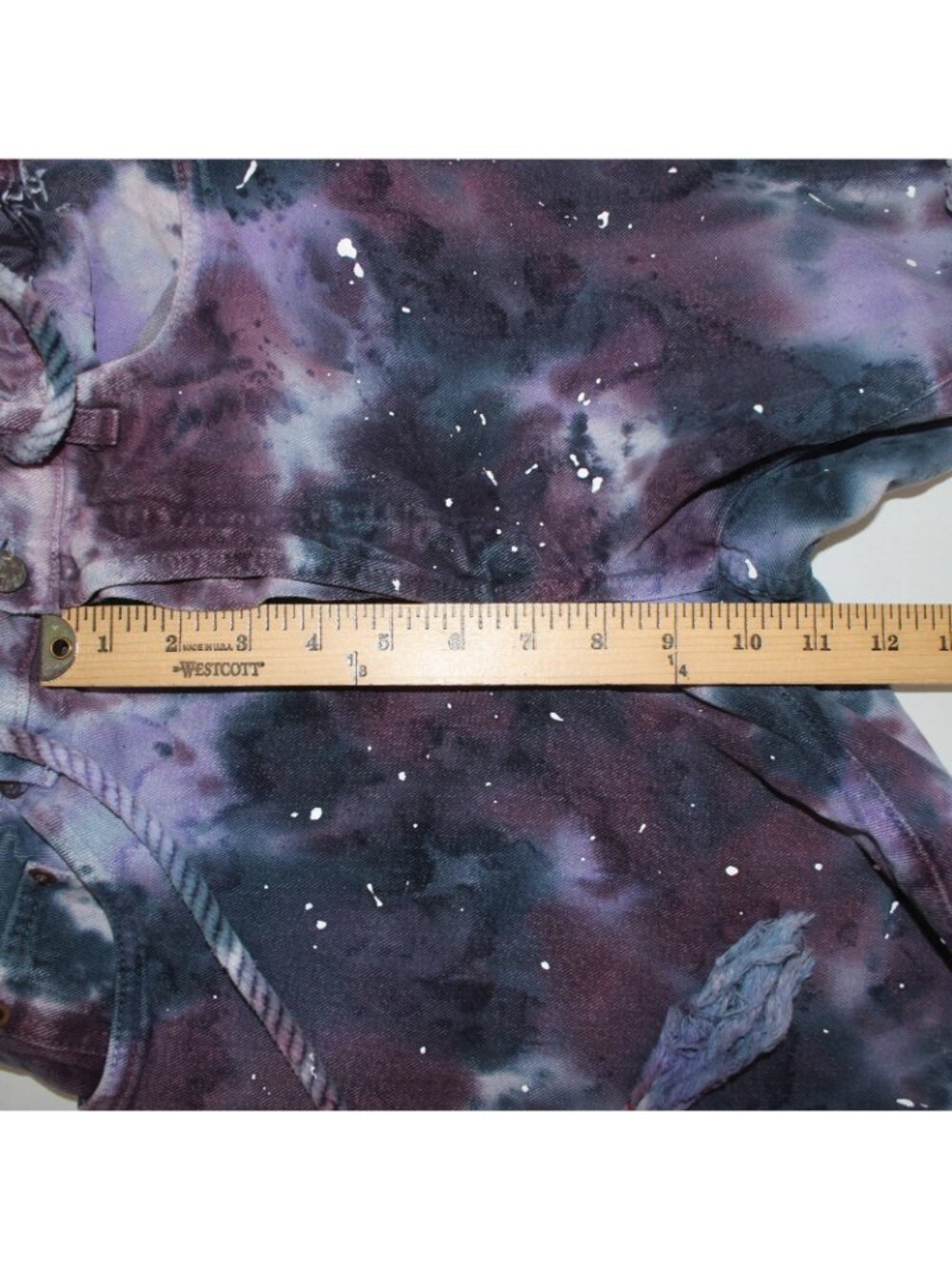 Dr Collectors Hollywood Shorts Sz XS x 7 Navy Blue Purple White Denim No Fabric - Picture 10 of 11